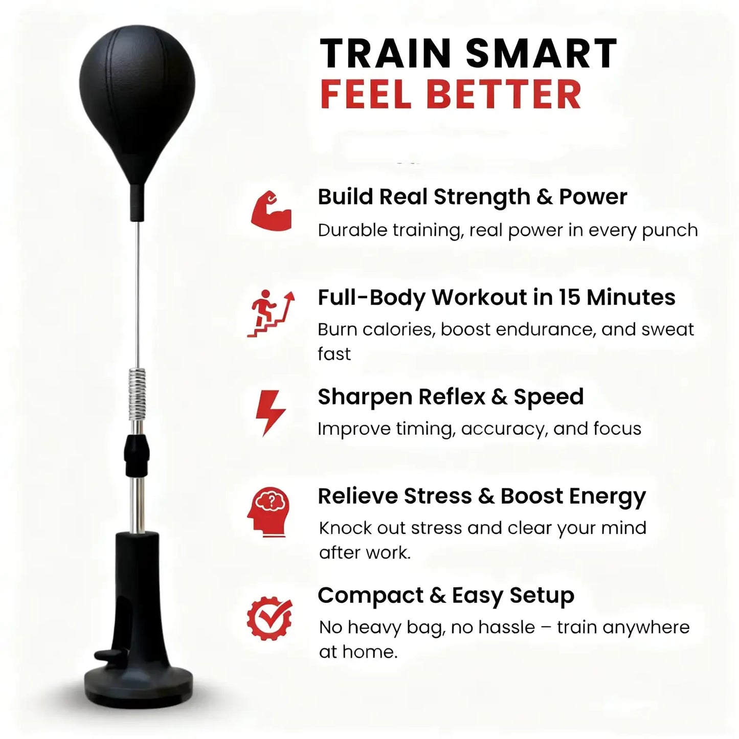 Sac de Frappe Cobra – Punching Ball sur Pied avec Ventouse | Entraînement Réflexes et Précision - Kickix