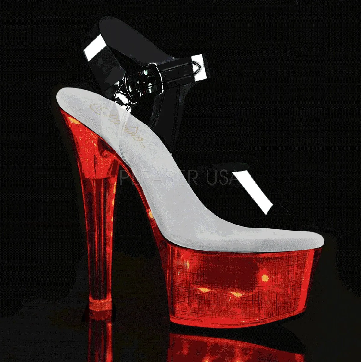 6" Heel LED Light-Up Ankle Strap Platform (FLASHDANCE-608CH)