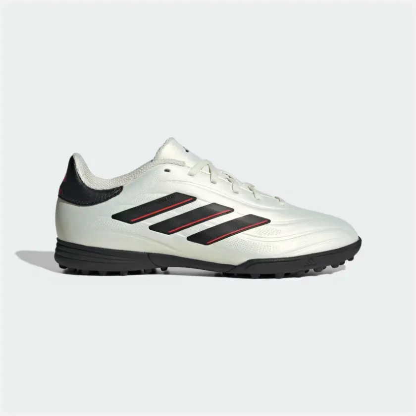 Adidas Copa Pure II League Turf Fooball Kids Unisex Shoes (4-16Year) -Ivory/Core Black/Solar Red