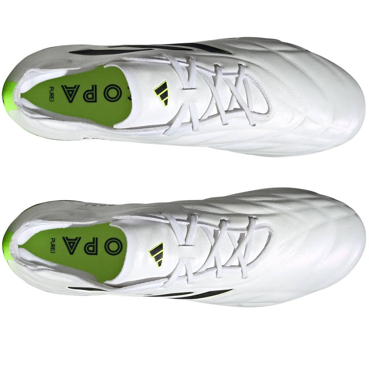 adidas Copa Pure.1 FG Football Boots - Adult - White/Black/Lucid Lemon