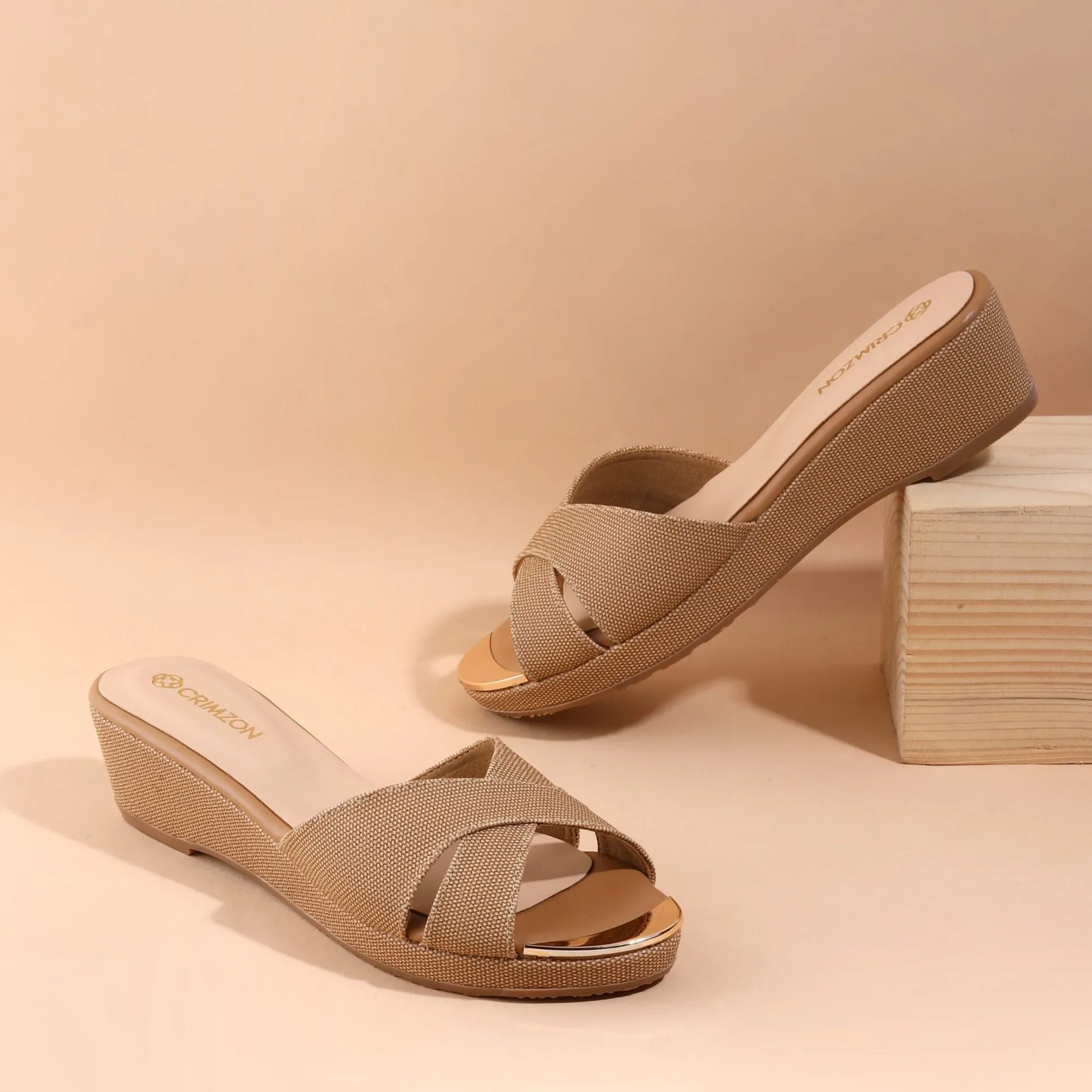 AIYANA- BEIGE WEDGES