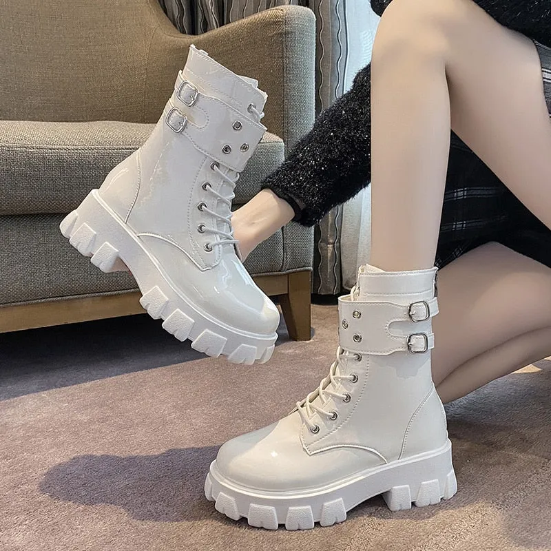 Amozae-  35-43 women's shoes for fall/winter new European and American short tube female high-heeled 5CM Martin boots