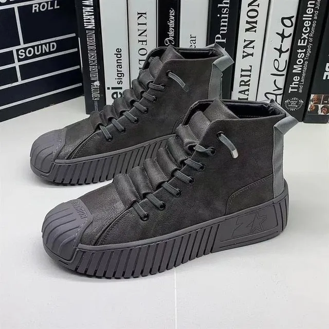 Amozae- Autumn and winter New Men Martin boots The increased boots Fashion casual shoes board shoes High quality-0505