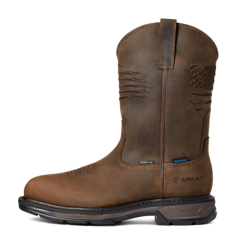 ARIAT MEN'S WORKHOG XT PATRIOT WATERPROOF CARBON TOE WORK BOOT - 10036002