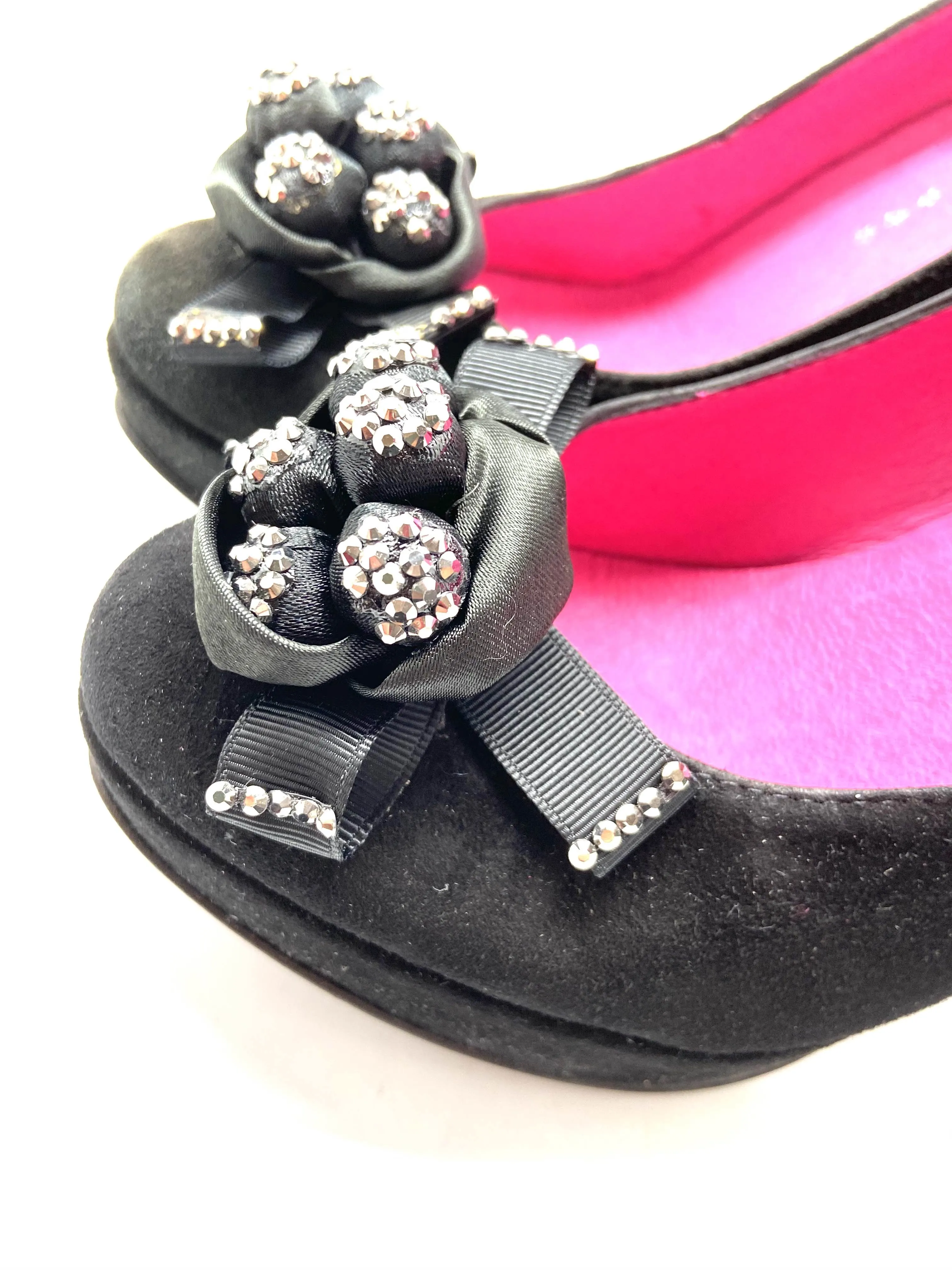 Belle Black suede sparkle