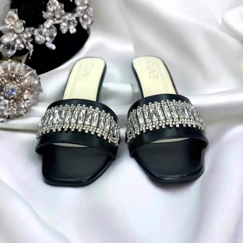 Black Crystal Heels