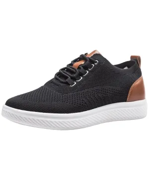 Brad Men's Classic Sneakers, Mesh Oxfords business casual fashion shoes Alpine Swiss, black