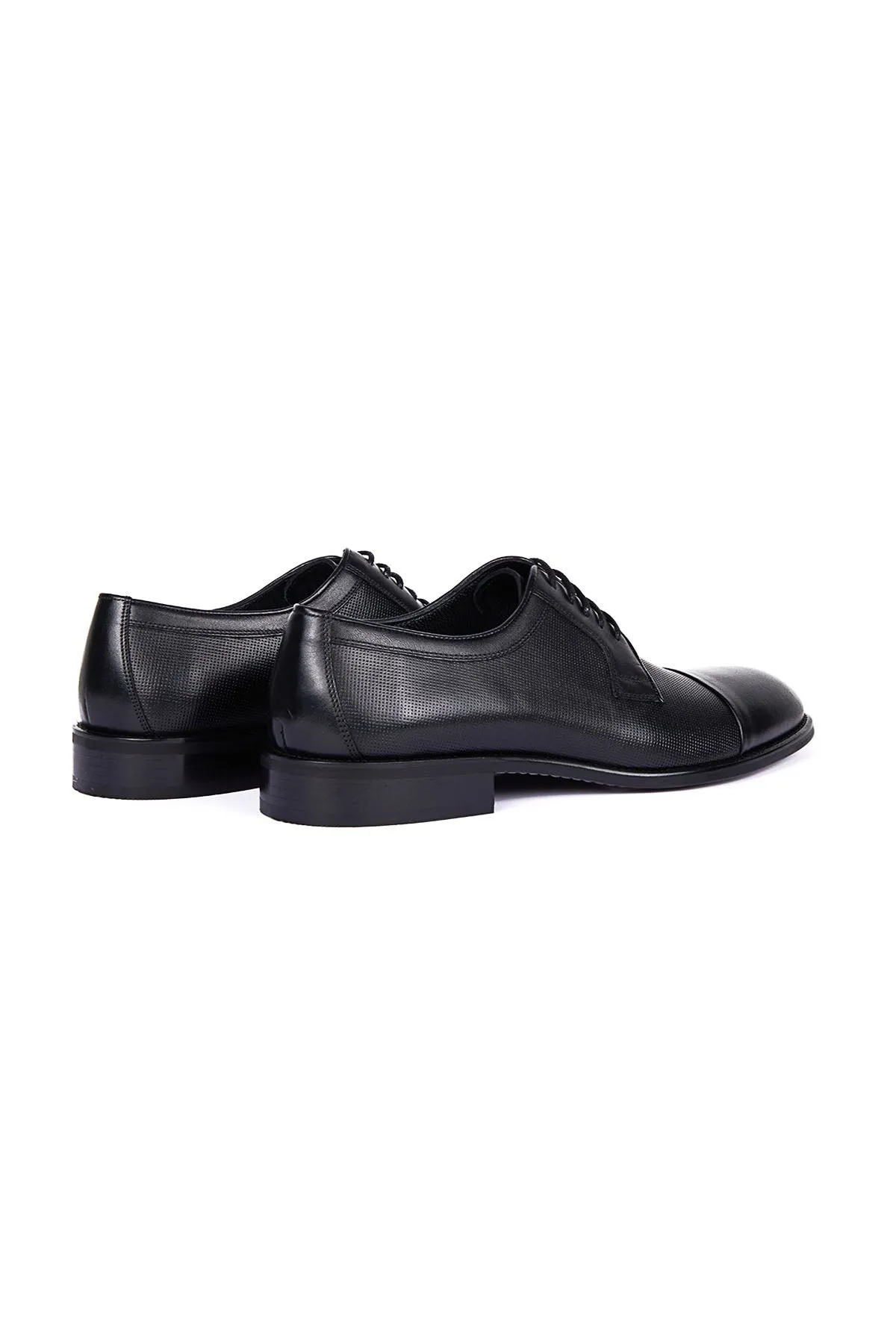 Brown Classic Lace-Up Shoes in 100% Genuine Leather, Black Aniline