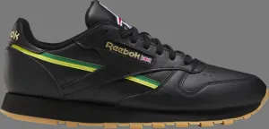 Classic leather 'Jamaican flag' Reebok sneakers, black