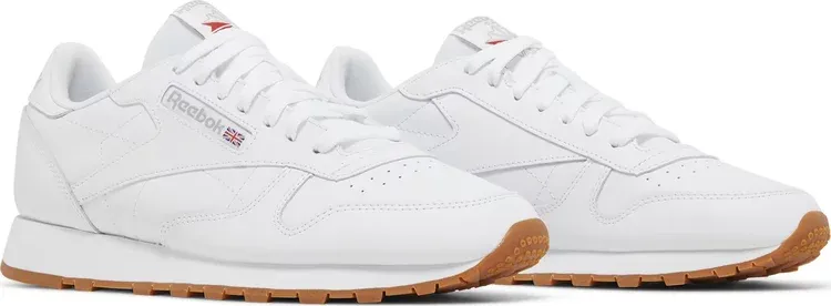 Classic leather 'white gray gum' Reebok sneakers, white