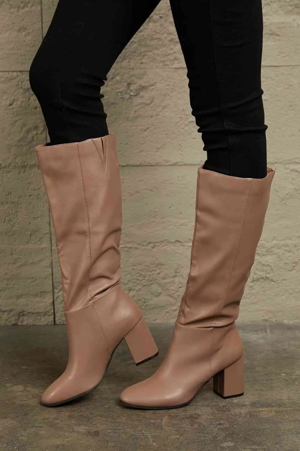 East Lion Corp Block Heel Knee High Boots