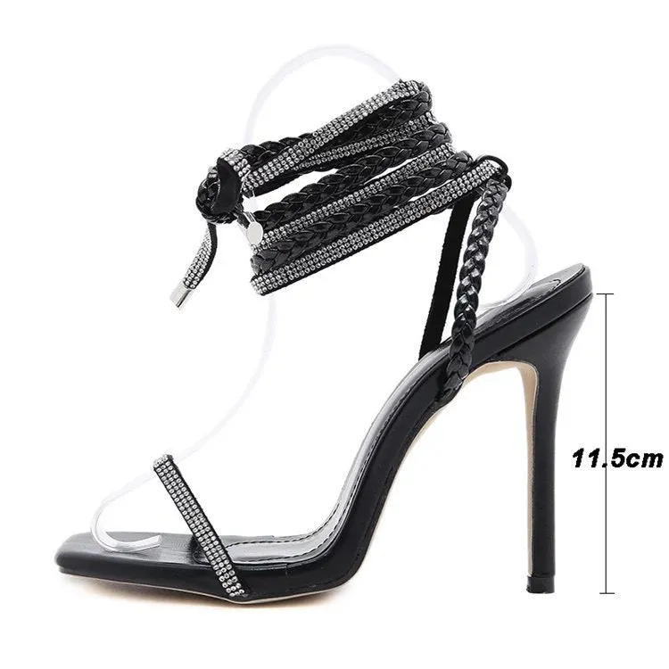 Fashion rhinestone strappy high heels（HPSD180）