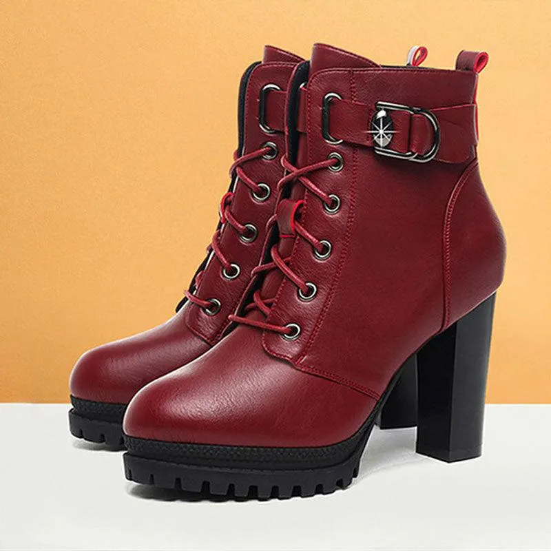 Fashion Women's Tide Ankle Boots Thick High Heels