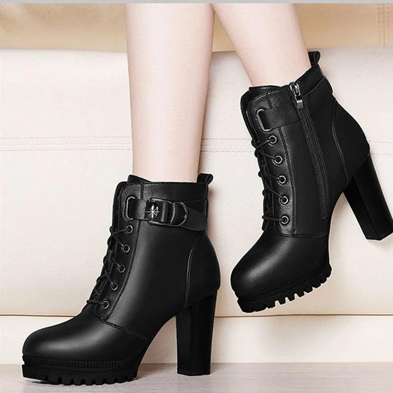 Fashion Women's Tide Ankle Boots Thick High Heels