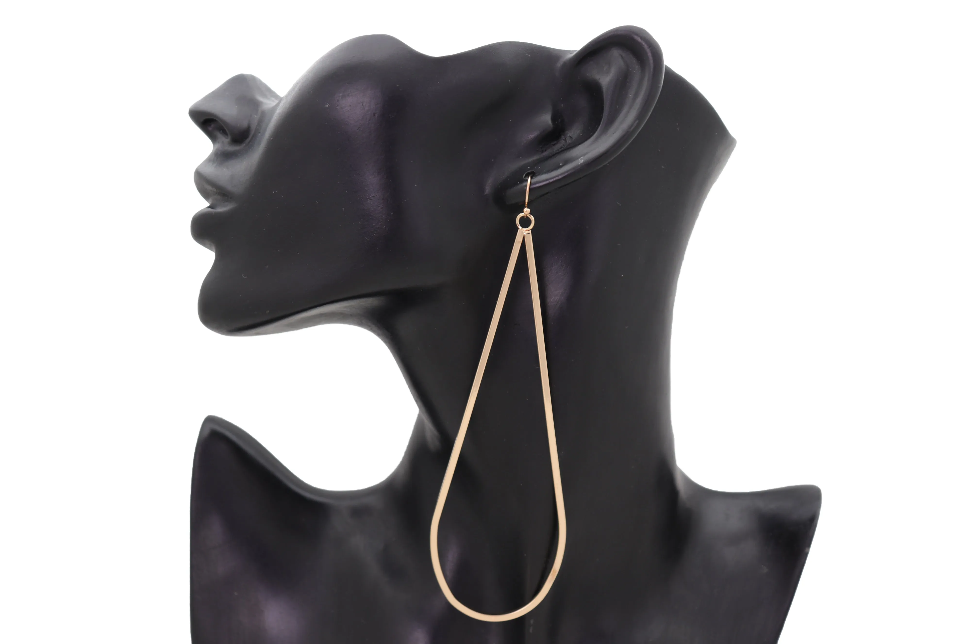 Hook Earrings Set Gold Color Metal Dangle Water Drop Hoop