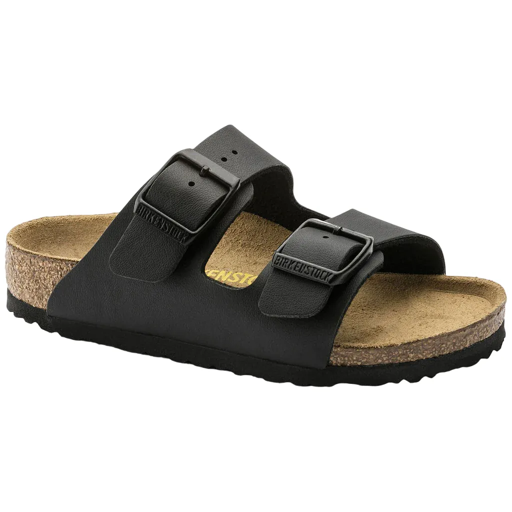 Kids Birkenstock Arizona Birko-Flor Narrow Black Slip On Sandals