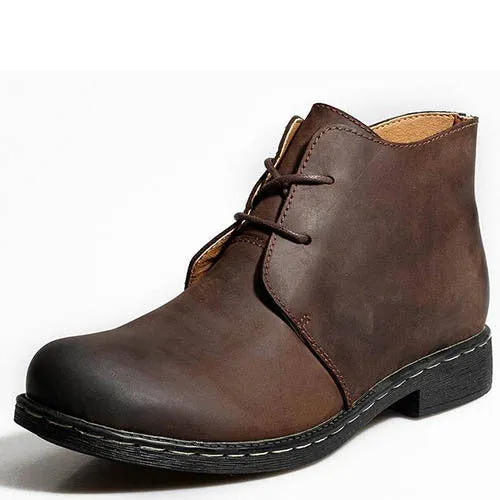 Mens Classic  Casual Ankle Leather Boots