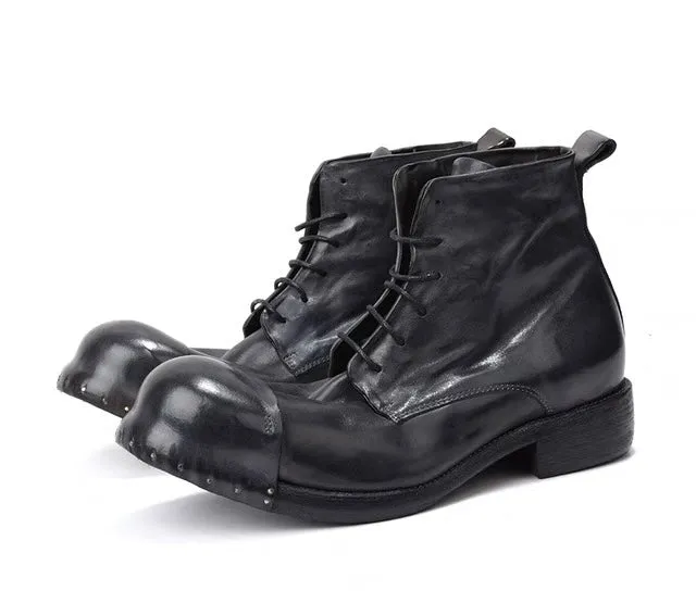 Men's Distressed Rivets Service Boots