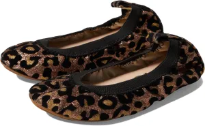 Miss Samara Glitter Ballet Flat Yosi Samra, Light Bronze Leopard Glitter