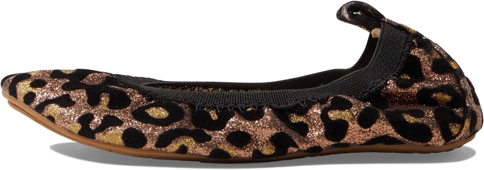 Miss Samara Glitter Ballet Flat Yosi Samra, Light Bronze Leopard Glitter