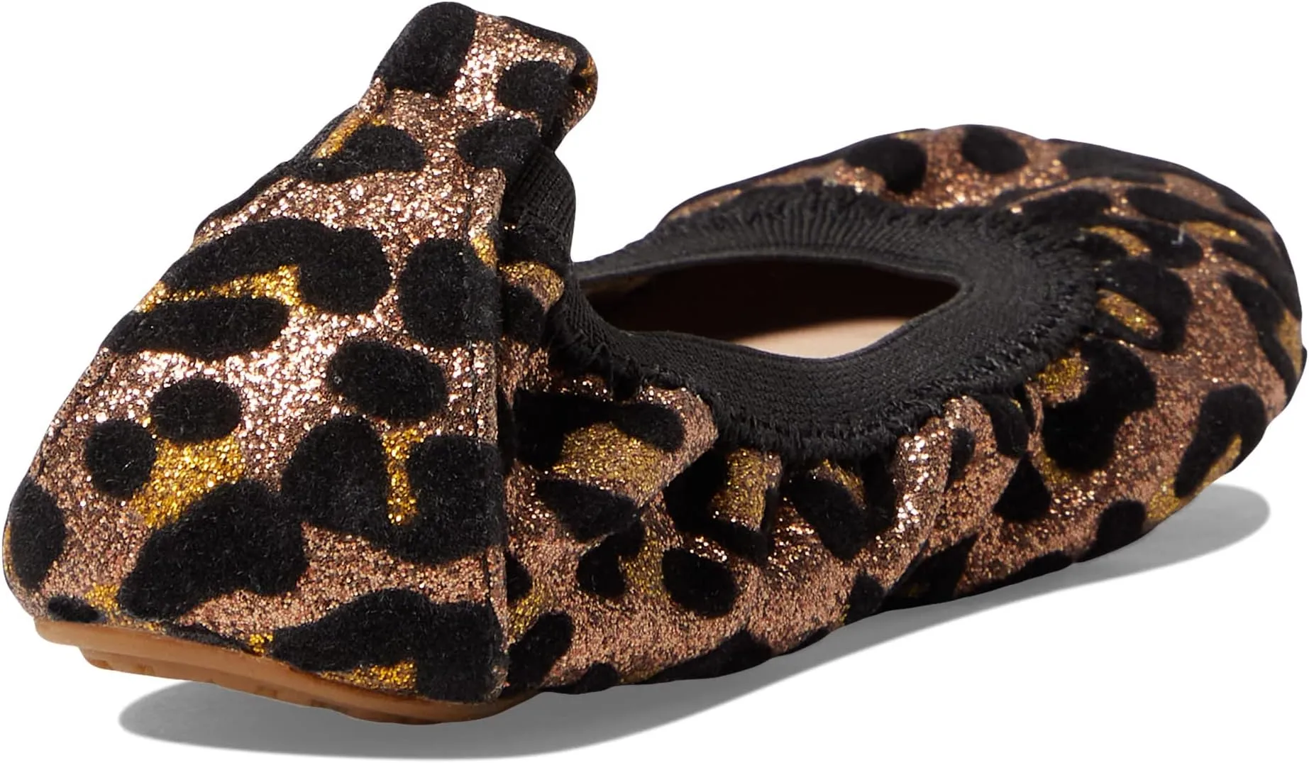 Miss Samara Glitter Ballet Flat Yosi Samra, Light Bronze Leopard Glitter