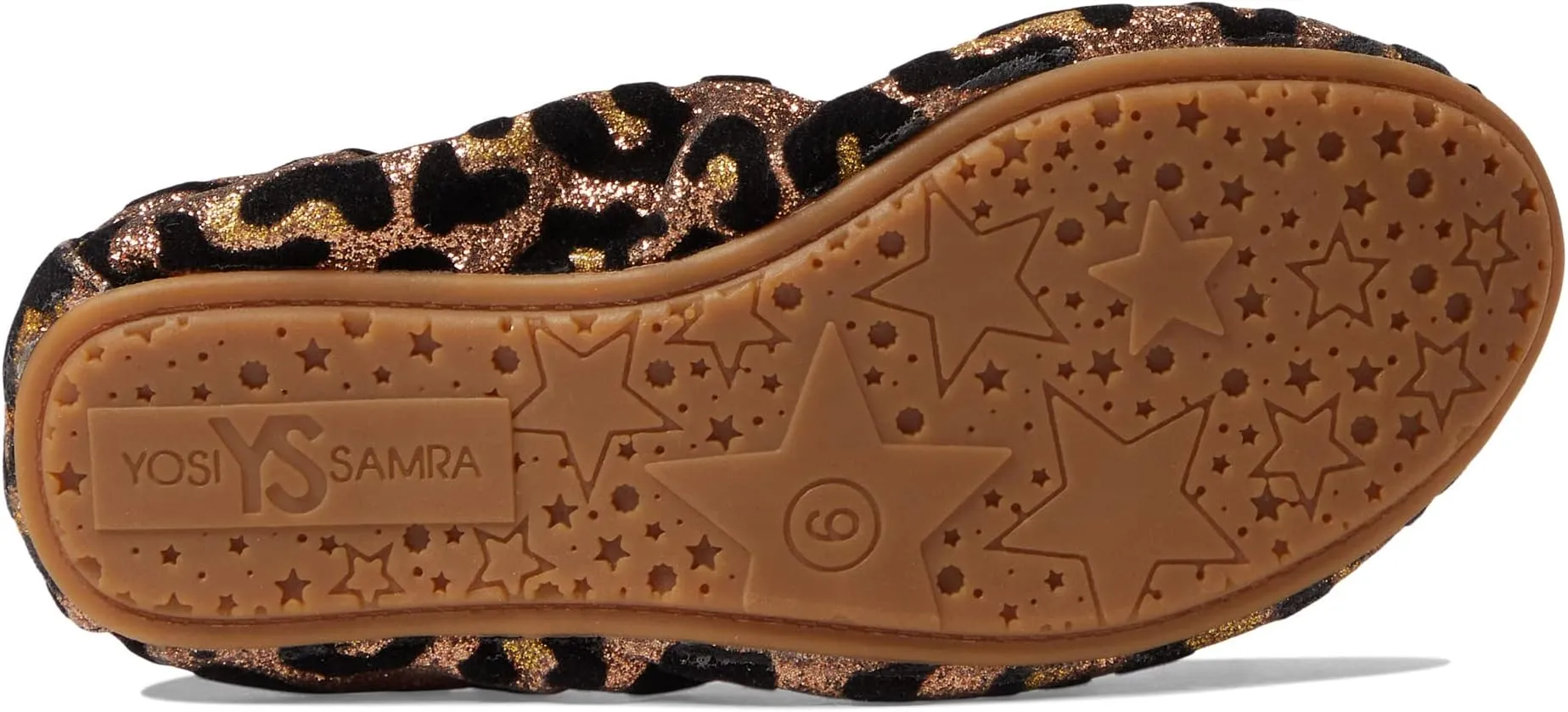 Miss Samara Glitter Ballet Flat Yosi Samra, Light Bronze Leopard Glitter