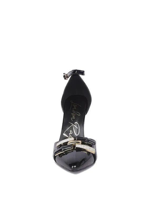 Mocktail Diamante Buckle Patent Stiletto Heels