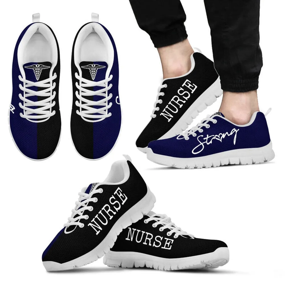 Nurse Sneaker, Nurse-Strong Dark Blue Black Sneakers, Best Shoes For Nurses