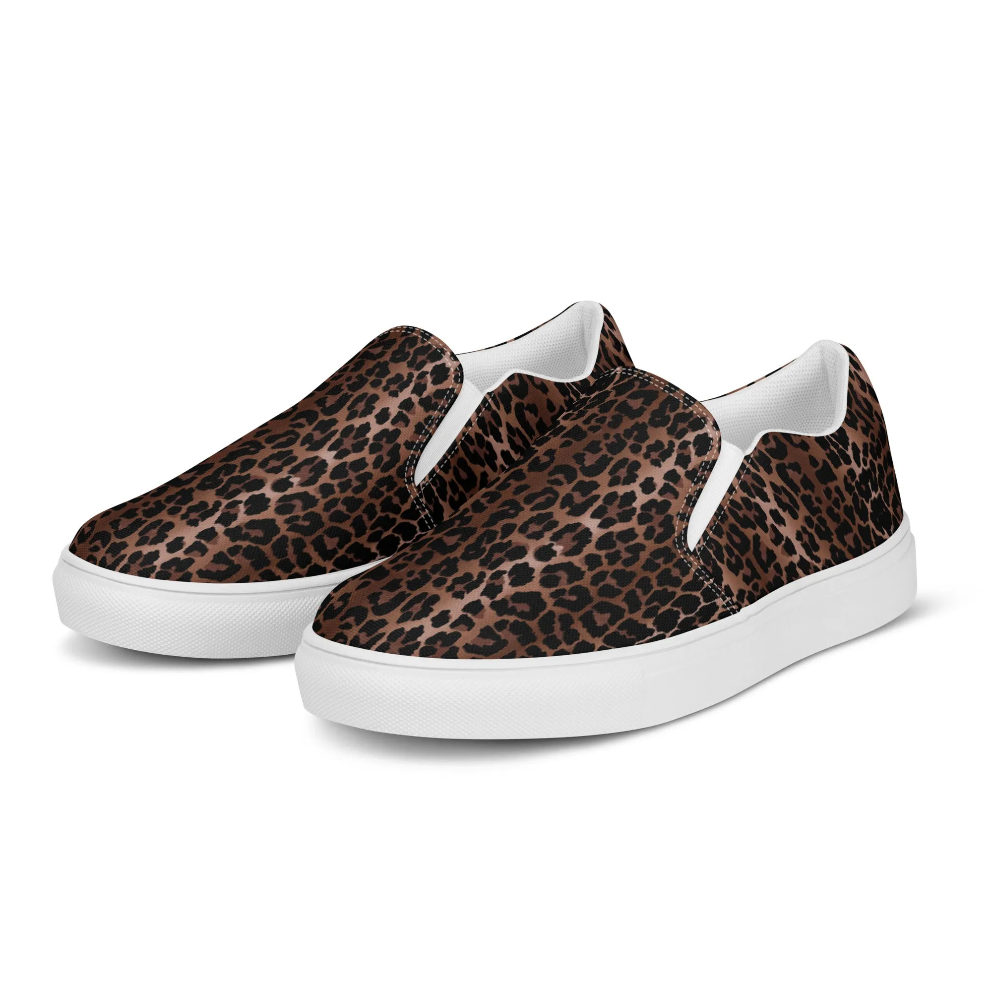 OG Leopard Print Women’s slip-on canvas deck shoes | Pinup Couture Relaxed