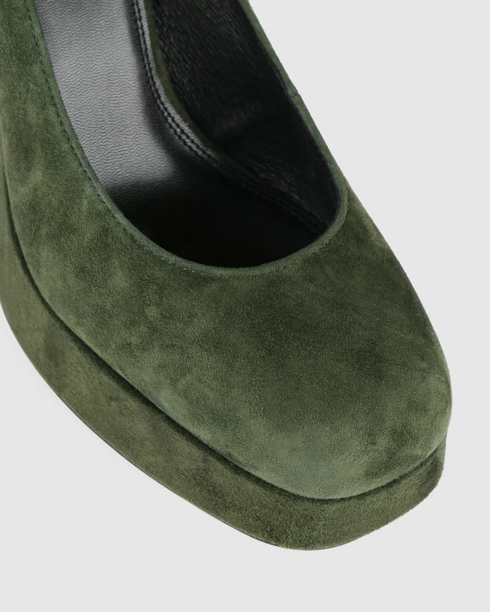 RAVINA PLATFORM HIGH HEELS FOREST GREEN SUEDE