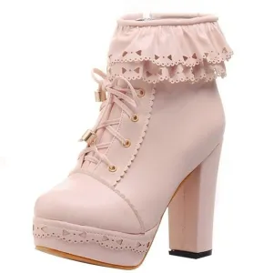 Ruffled Lace Lolita Booties