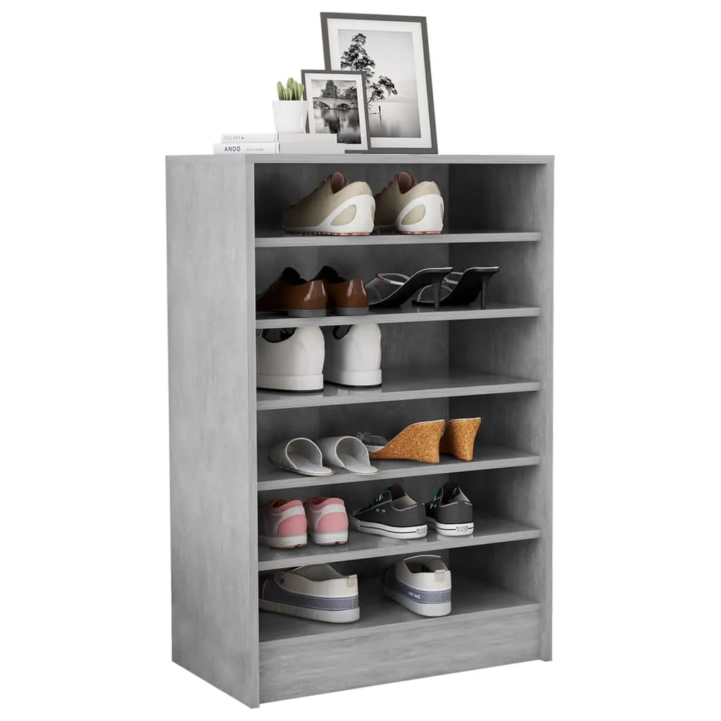 Shoe Cabinet Concrete Grey 60x35x92 cm Engineered Wood