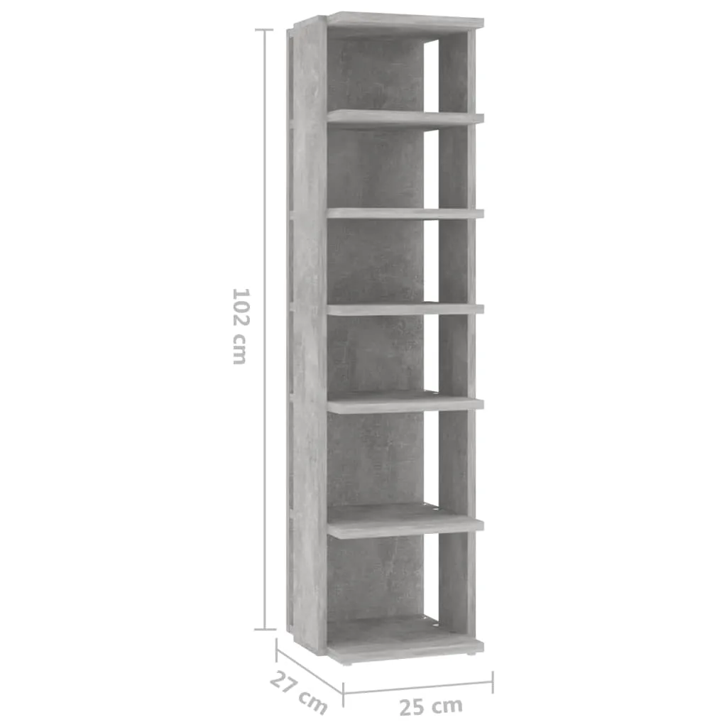 Shoe Cabinets 2 pcs Concrete Grey 25x27x102 cm