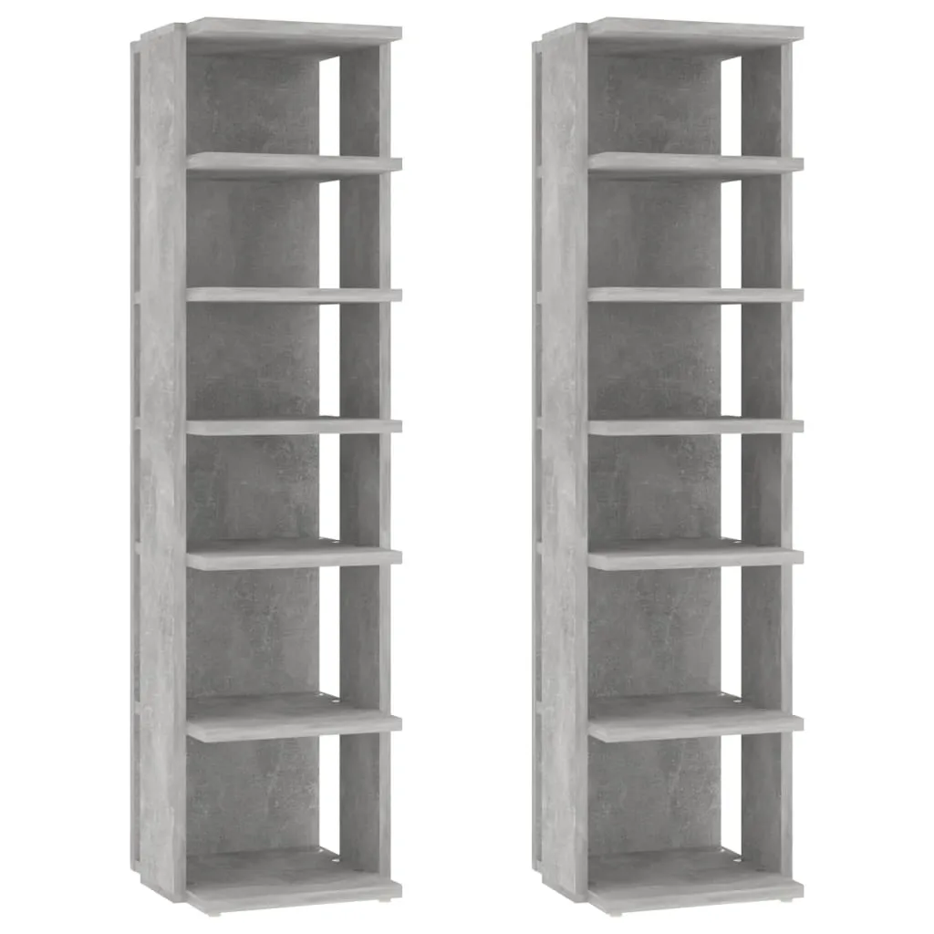 Shoe Cabinets 2 pcs Concrete Grey 25x27x102 cm