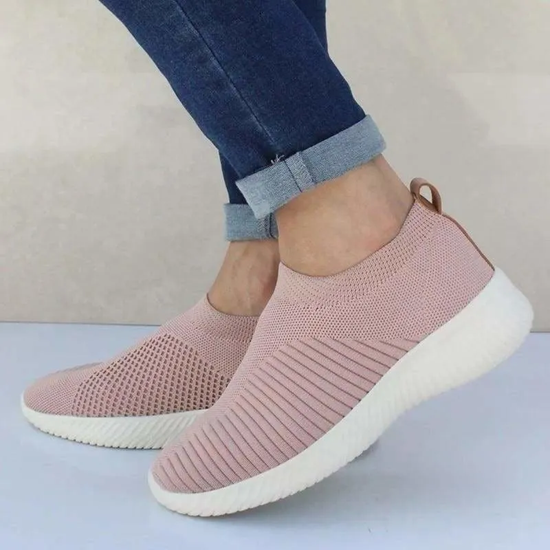 Spring Summer Slip On Flat Knitting Sock Sneakers Shoes