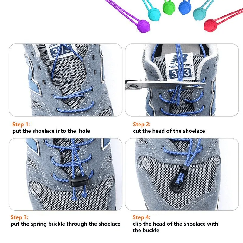 Stylish Elastic Laces for Sports Shoes without Ties with Spring Buckles - SF1127