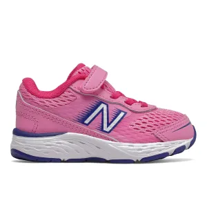 Toddler's New Balance 680v6 Bungee Color: Candy Pink/ Blue