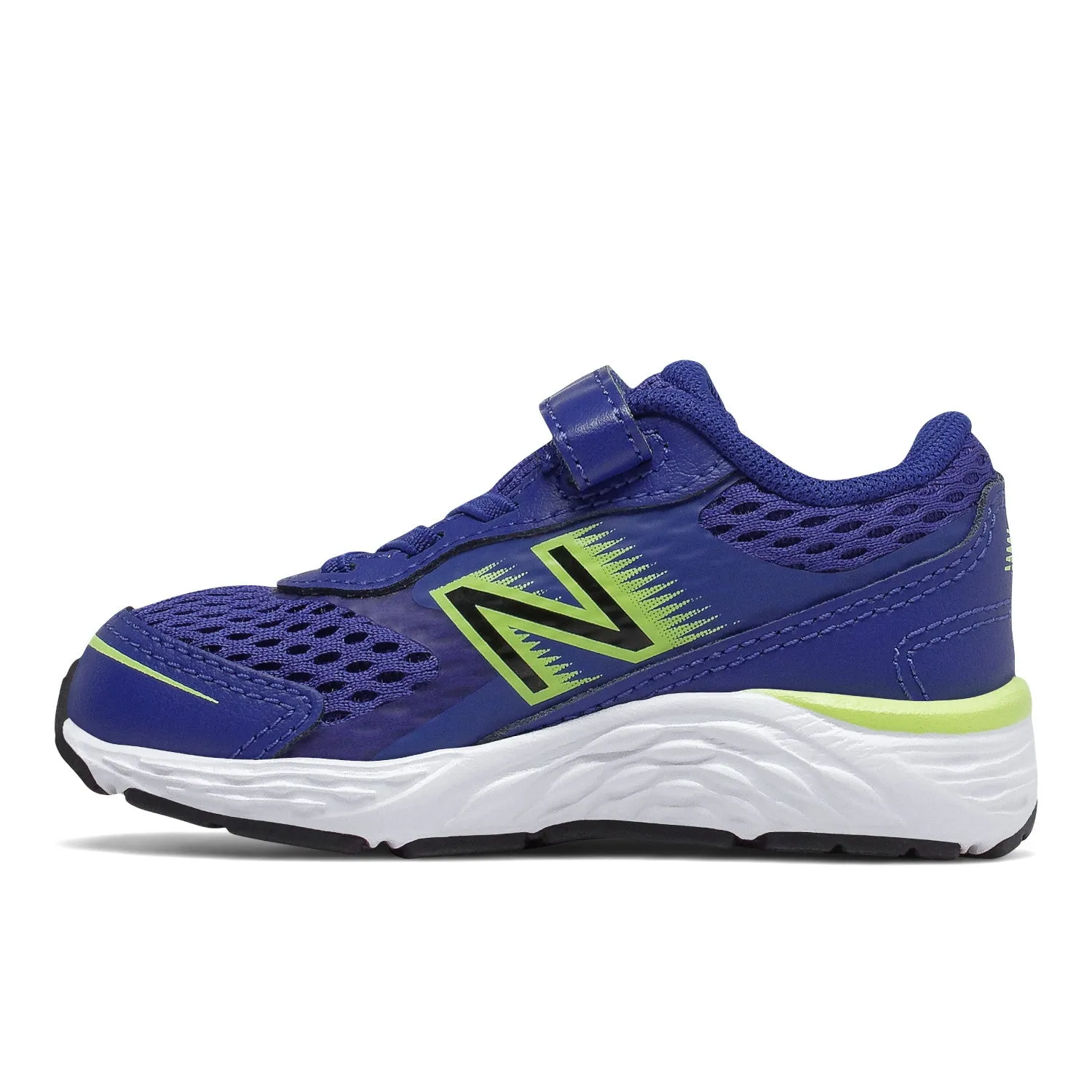 Toddler's New Balance 680v6 Bungee Color: Marine Blue / Lemon