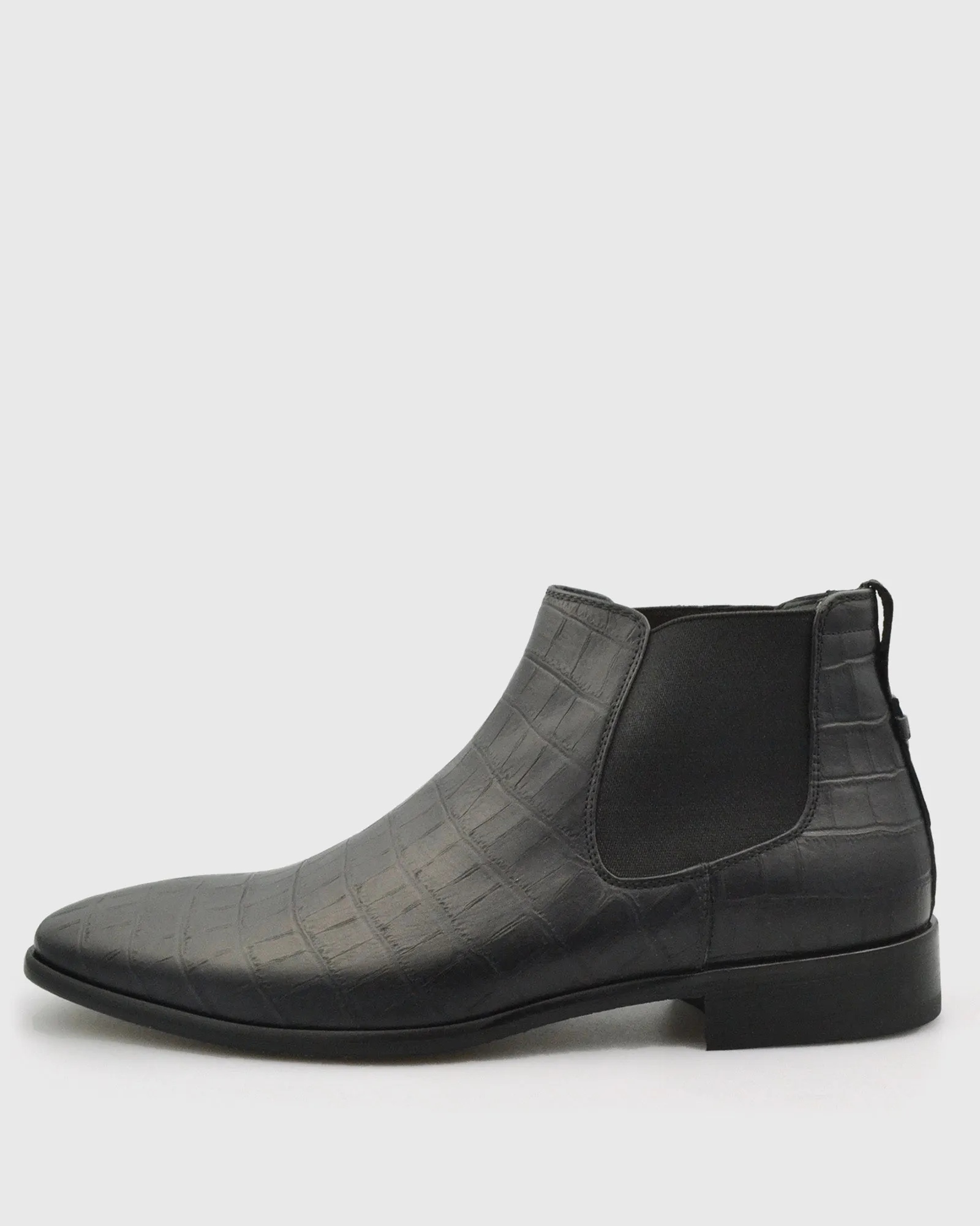 VINCENT & FRANKS W24CROC BLACK CROCODILE CHELSEA BOOT