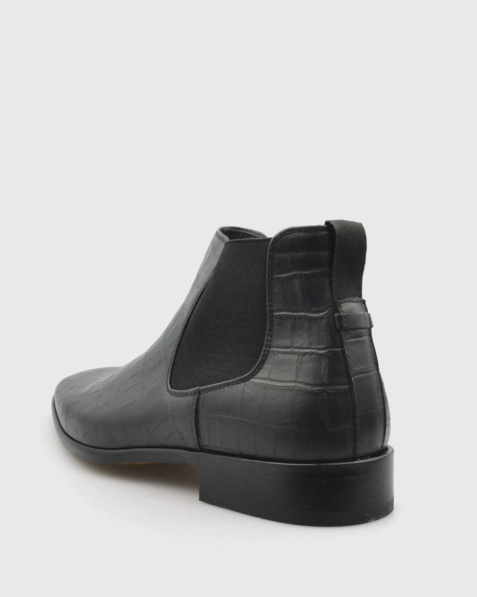 VINCENT & FRANKS W24CROC BLACK CROCODILE CHELSEA BOOT