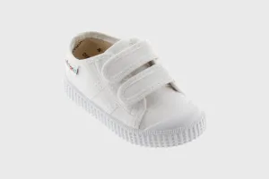 White canvas double velcro