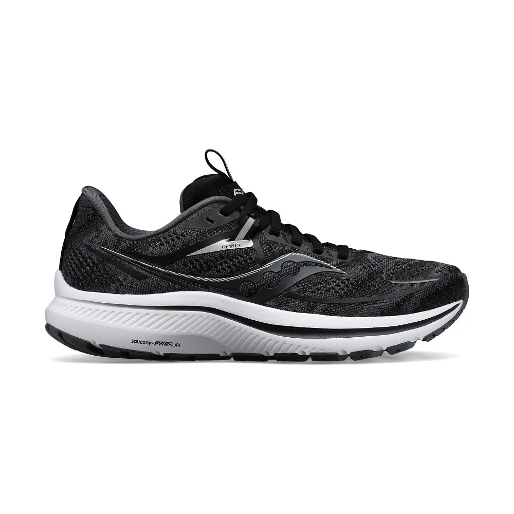 Women's Saucony Omni 21 Color: Black | White (WIDE WIDTH)